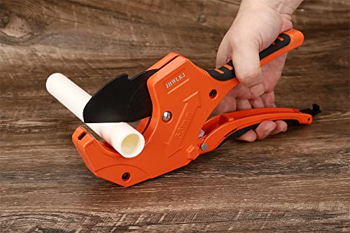 Ratchet Pvc Pipe Cutter, Cuts Up To 2-1/2", Pvc Cutter 2 Inch, Sk5 Blade And Aluminum Alloy Body, Cutting For Pex, Pvc, And Ppr Pipe, Etc,Ideal For Home Working And Plumbers #TOP4
