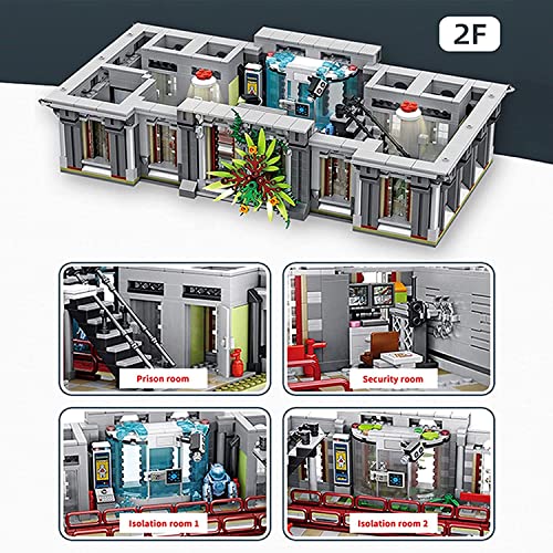 Arkham Asylum Modellbausatz, 4-stöckiges groß Modular Gebäude mit LED Beleuchtungsset, 7500 Teile Klemmbausteine Set… – Bild 7