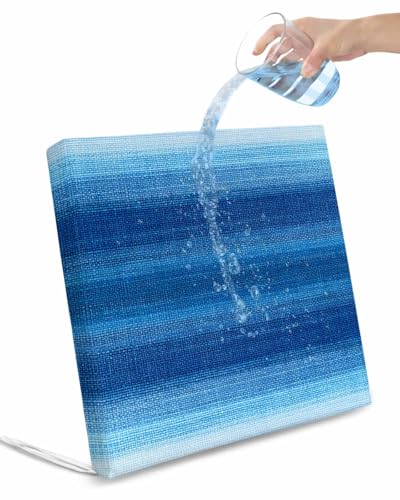 2 Pack Blue Ombre Stripes Waterproof Cushion Covers with Ties, Outdoor Patio Chaise Lounge Chair Seat Cushion Slip Covers Replacement(Only Cover) Modern Gradient Abstract Texture 22