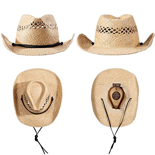Mix Brown Western Hats For Women Cowboy Outback Raffia Sun Hat Cowgirl Summer Beach Hats Shapeable Wide Brim #TOP2