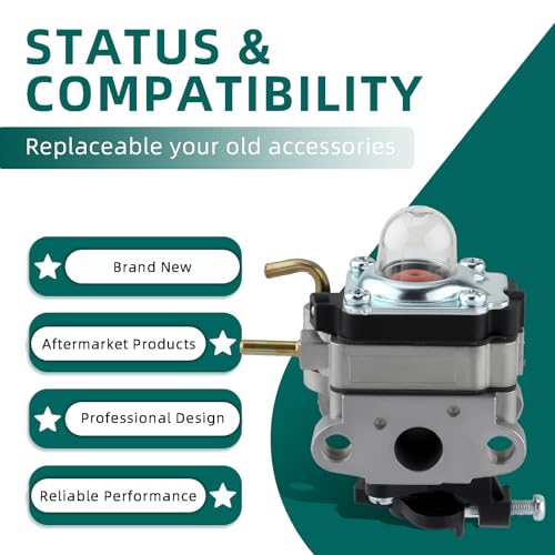 AUTOKAY 753-06258A Carburetor Fits for MTD 75306258A Ryobi RY252CS RY253SS RY251PH RY254BC 2 Cycle 25ccTrimmer Craftsman Cultivator 316299372 316773800 with Gasket Spark Plug - Thumbnail 4