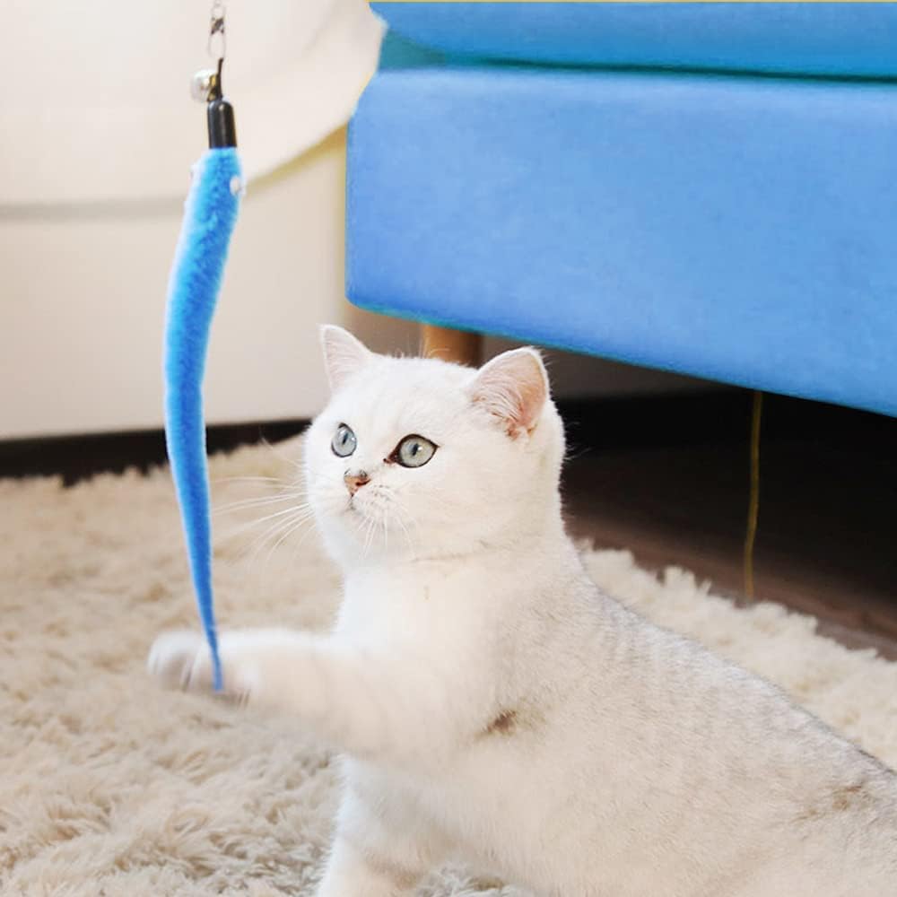 Lot De 10 Jouets Interactifs Pour Chat Avec Clochettes – Recharges Pour Canne à Pêche, Vers Colorés