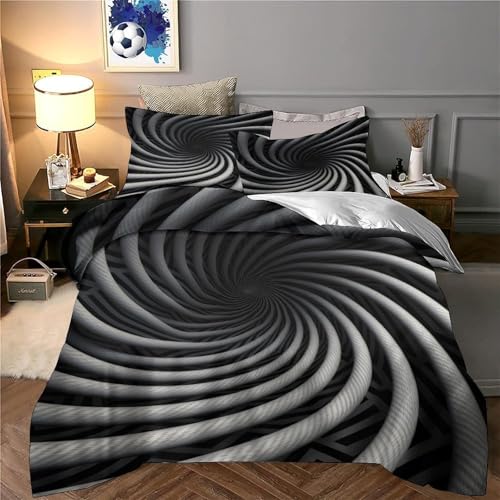Housse de couette spirale 3D en microfibre résistante avec fermeture éclair - 6