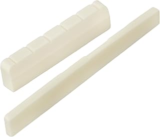 Yibuy Real Cattle Bone Classical Guitar 80mm Bridge Saddle & 50mm Nut White Set of 2