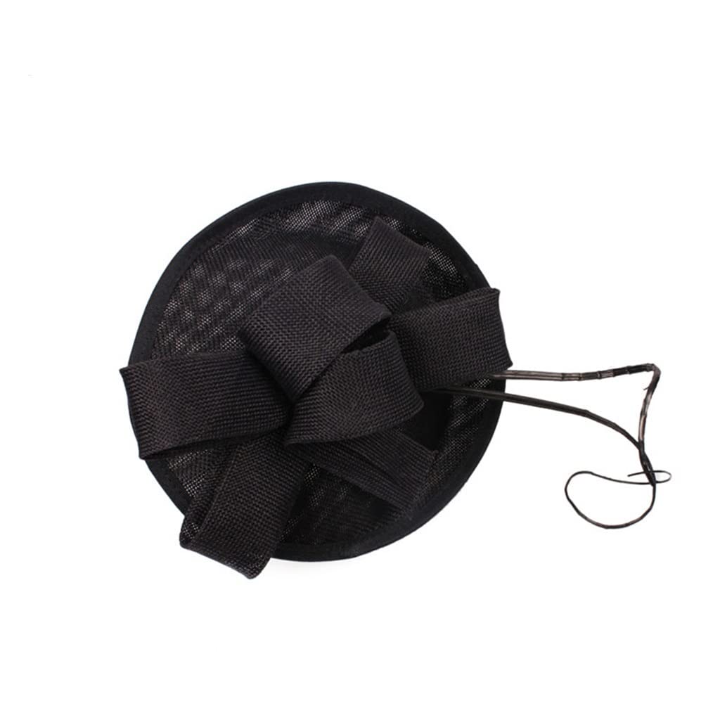 Tocado Elegante Negro para Boda, Accesorio para cóctel, Sombrero para Mujer, Diadema de Pelo francés, Moda Vintage para Mujer, una Pieza (D 20cm)