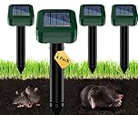 Mole Repellent Ultrasonic, Rat Repellent Outdoor, IP65 Waterproof, Rat Repellent Ultrasonic, Mole Trap for Garden, Deterrent For Rodents,Vole,Gopher,Snake and Mole (4 Pack)
