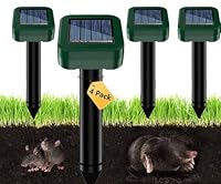 Solar Maulwurfschreck, Maulwurf vertreiber,Um wühlmäuse zu vertreiben 4 Stück,Ultraschall Maulwurfschreck für Vertreiben Wühlmäuse,Maulwürfe