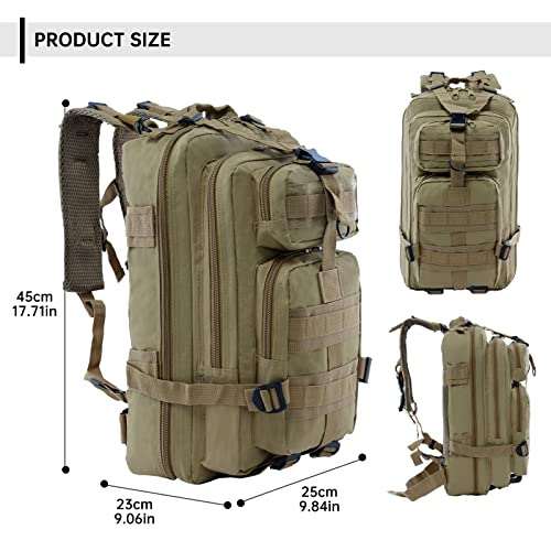 Long Keeper 30L Military Tactical Backpack Mens Hiking Camping School Travel Molle Backpack Waterproof Small Army Rucksack for Men Women Outdoor - Image 2