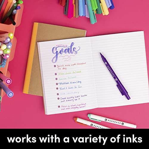 Paperage 48-Pack Composition Notebook Journals, 120 Pages, Kraft Cover With Rainbow Spines, College Ruled Lined Paper, Small Size (8 In X 5.75 In) – For School, Office, Or At-Home Use #TOP6