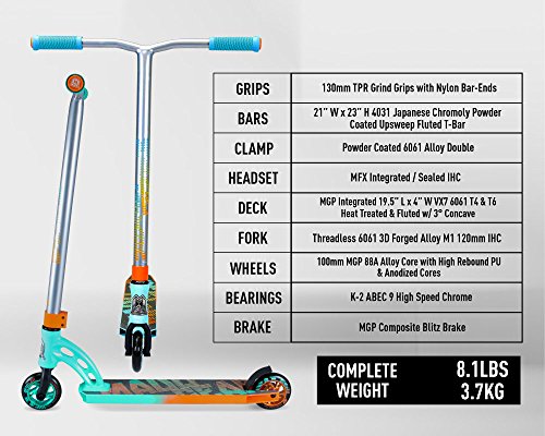 Madd Gear Pro Scooter, Blue/Green #TOP5