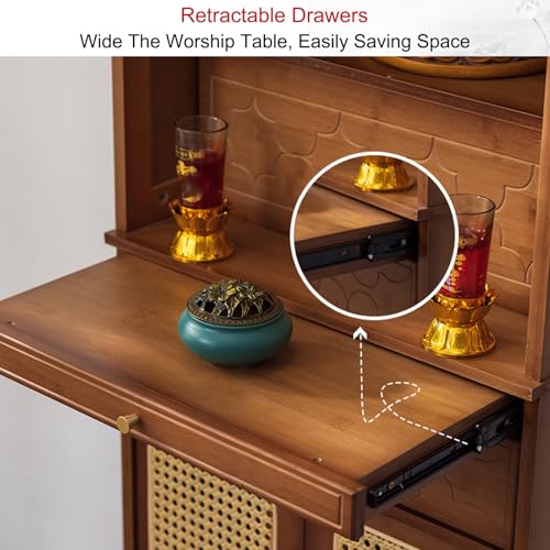 Altar de meditación para sala de estar con soporte para puja de 50 cm 6