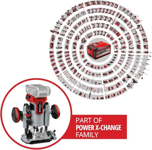 Einhell Professional Akku-Oberfräsen-Kantenfräsen-Set TP-RO 18 Set Li BL-Solo Power X-Change (18 V, Brushless, Frästiefen-Feineinstellung, inkl Zubehör+Tasche, ohne Akku)