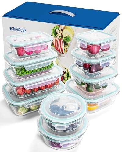 BOROHOUSE 10-Piece Glass Storage Set