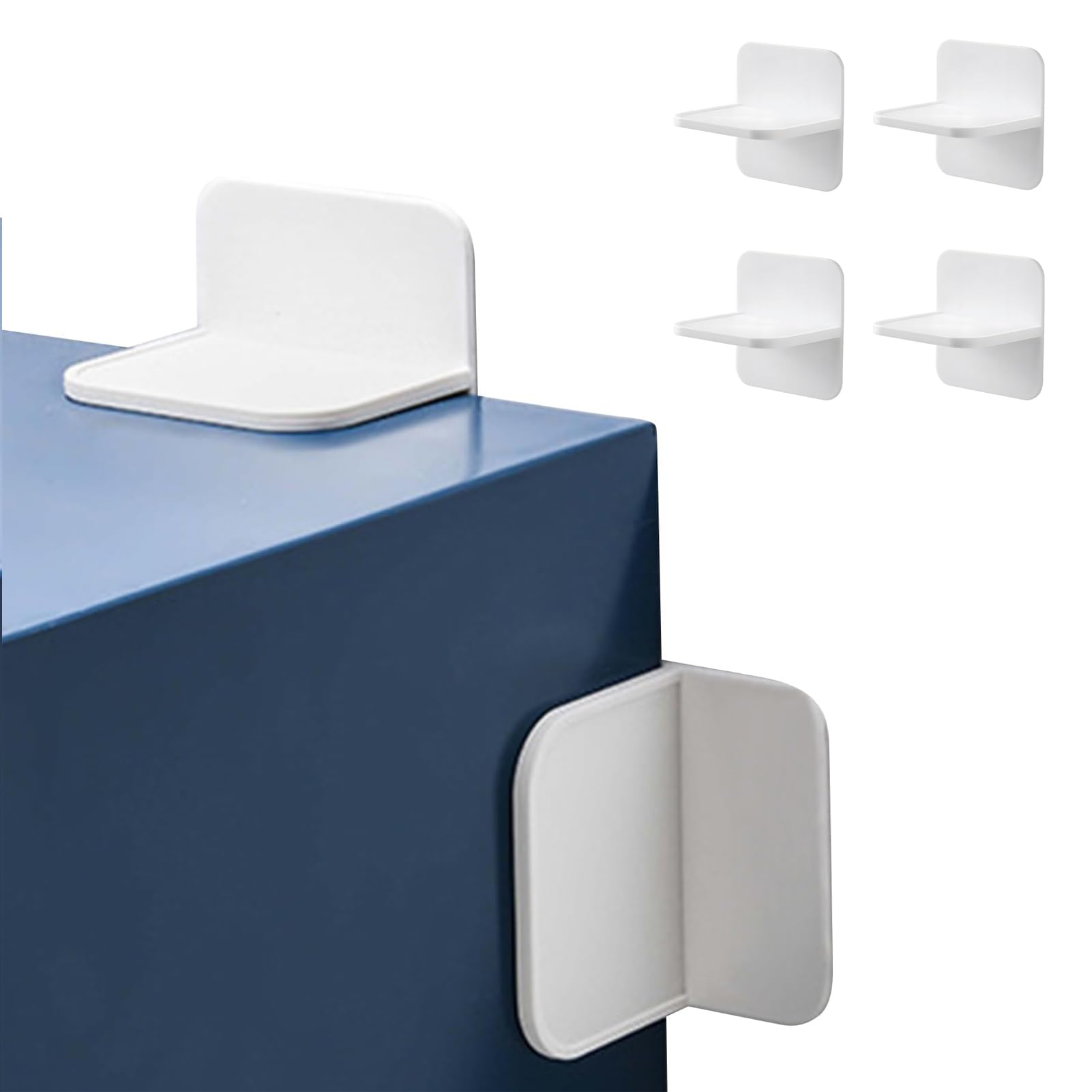 BIGTHREE Anti Tip Furniture Anchor, 4 Packs Self-Adhesive Anti Tip Furniture Wall Anchors, Protect Toddlers and Pets from Falling Furniture, No Drills, Furniture Anchors for Cabinets and Bookshelves