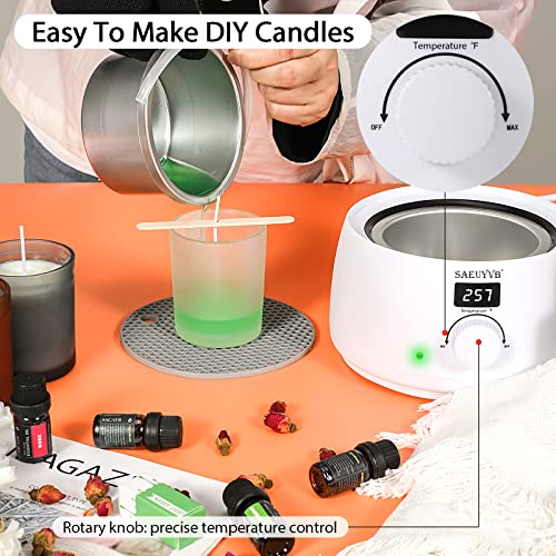 SAEUYVB Derretidor de cera para fabricação de velas, pote de derretimento de velas, derretimento de