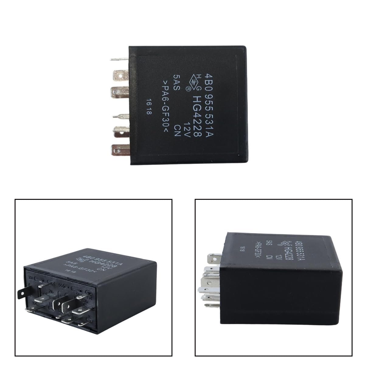 Ludom Relé de control de limpiaparabrisas con retardo intermitente 377, compatible con Golf y Passat de 2002 a 2012, 4B0955531A
