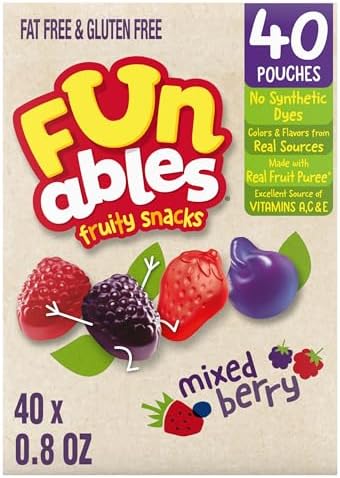 Funables Mixed Berry Fruit Snacks, Gluten Free, 32 oz, 40 Ct