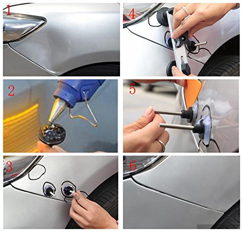 Super PDR 68pcs Auto Body Paintless Dent Removal Repair Tools Kits Dent Lifter Slide Hammer Pro Tabs Tap Down LED Reflector Board with Tool Bag - Thumbnail 6