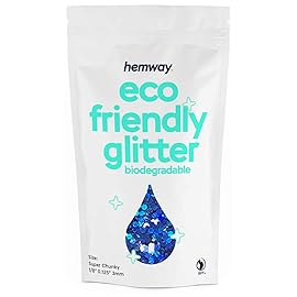 Hemway Eco Friendly Biodegradable Glitter 100g / 3.5oz Bio Cosmetic Safe Sparkle Vegan for Face, Eyeshadow, Body, Hair, Nail and Festival - Super Chunky (1/8 0.125 3mm) - Sapphire Blue Holographic