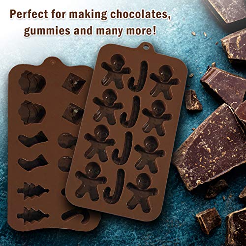 image for KITCHENATICS Christmas Silicone Chocolate and Candy Molds – Small Ba