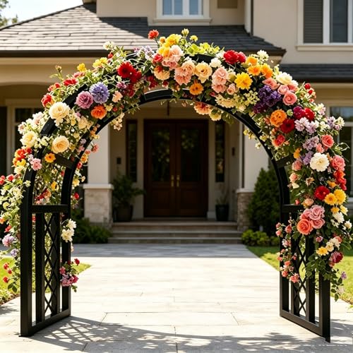 Arcos de paso metálicos para decorar bodas y delimitar senderos en el césped 4