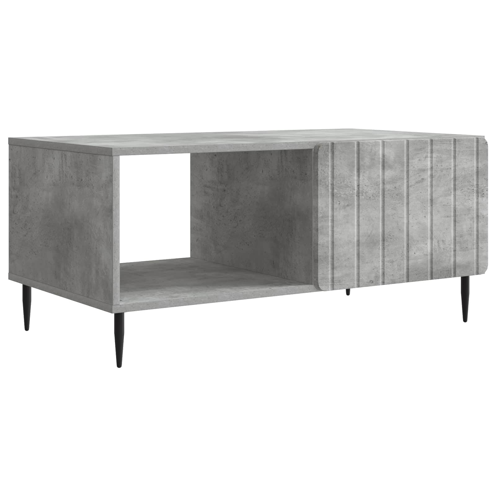 Table basse gris béton 90 x 50 x 40 cm meuble salon rectangulaire bois d'ingénierie