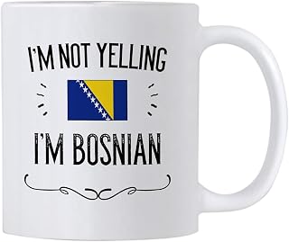 Casitika Bosnia Pride Souvenir and Gifts. I'm Not Yelling I'm Bosnian.11 Ounce Coffee Mug. Gift Idea for Proud Wife, Husband, Friend or Coworker Featuring the Country Flag.