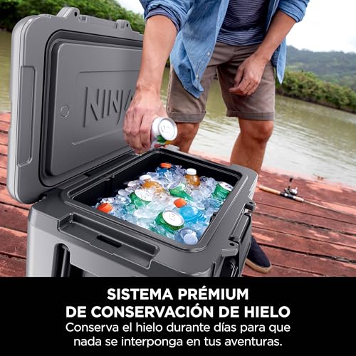 Miniatura 5 de Ninja Frostvault Nevera Portátil Rígida, Con Ruedas Y Cajón Dry Zone Integrado A Temperatura De Frigorífico, Mantiene El Hielo Durante Días, Capacidad Para 68 Latas, Gris Pizarra, Fb245eugy