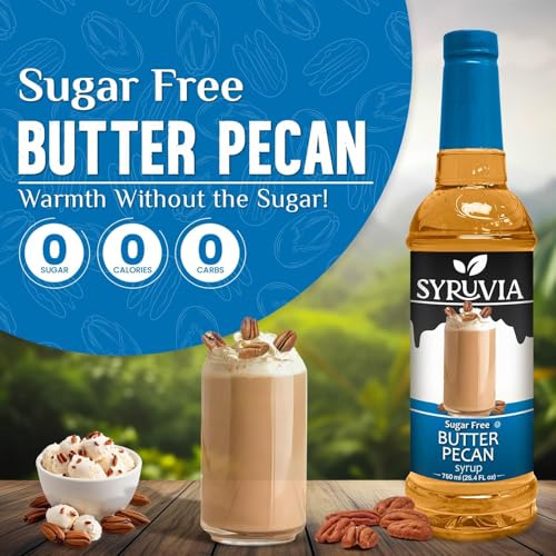 Syruvia Sugar-Free Butter Pecan & Cupcake Coffee Syrup - 25.4 fl oz Premium Coffee Flavoring Syrup. 0 Calories, Kosher and Gluten-Free. Perfect for Drinks, Sodas, Shakes, Desserts, & More. - image 4