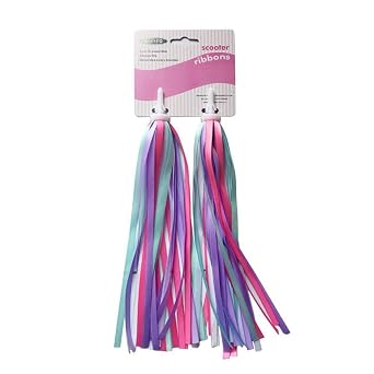 Vidillo 1 Pair Kid's Rainbow Bike Streamers For Girls Boys, 2 Pack Baby's Colorful Bicycle Grips Tassel Ribbons, Carrier Accessories Easy Attach To Scooter's/tricycle's/bike's Handlebars Purple