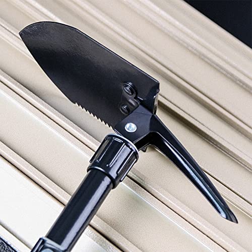 23 Inches Military Folding Camping Shovel W/Pick For Gardening, Camping, Hiking, Outdoor Survival, Folds To 8 Inches,Portable Storage Military Emergency Shovel, Firefighting Shovel Bag Black #TOP4