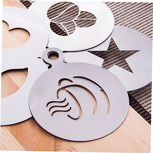 UKCOCO 2 Peças Molde De Latte De Café Ferramentas De Arte Latte Estêncil De Decoração De Café Estênc