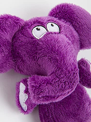 Hear Doggy! Flattie Elephant Silent Squeak Plush Dog Toy W/ Chew Guard Technology - Purple, Mini #TOP2