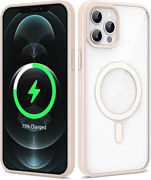 UnDePlus iPhone 12 Pro Max i in M-Safe ile uyumlu K l f Sararmaz  effaf Kapak Ege