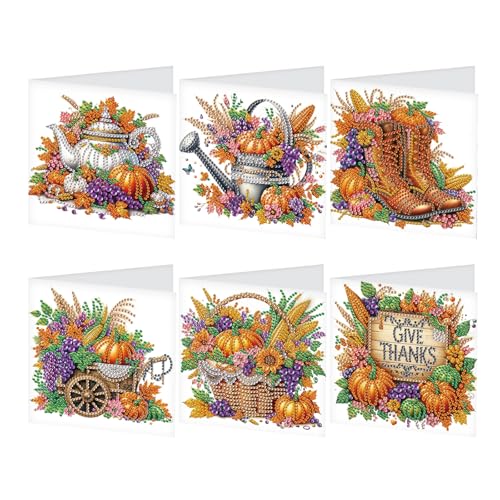 Cartes cadeaux peinture diamant adultes et bouilloire citrouille Halloween