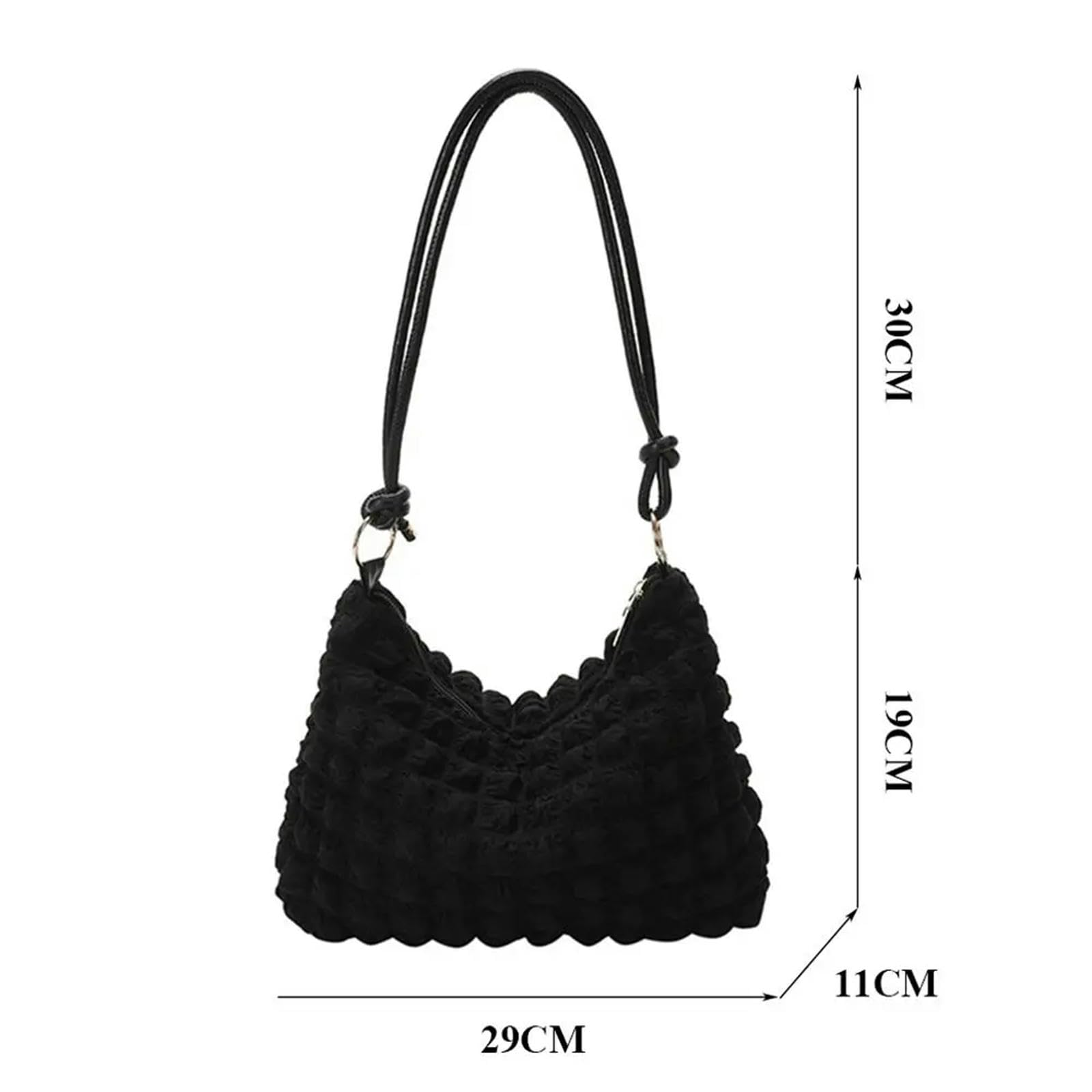 Borsa da Spiaggia Donna Borsa Rugosa della Tela delle Donne, Borsa A Tracolla, Borsa Plissettata, Borsa Dell'ascella, Borsa, Borsa della Nuvola-Verde