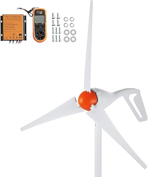 Happybuy 500W Wind Turbine Generator with Anemometer, 12V Wind Power Kit, 3-Blade Wind Generator, MPPT Controller & Adjustable Windward Direction, Ideal for Home, Farm, RVs, Boats
