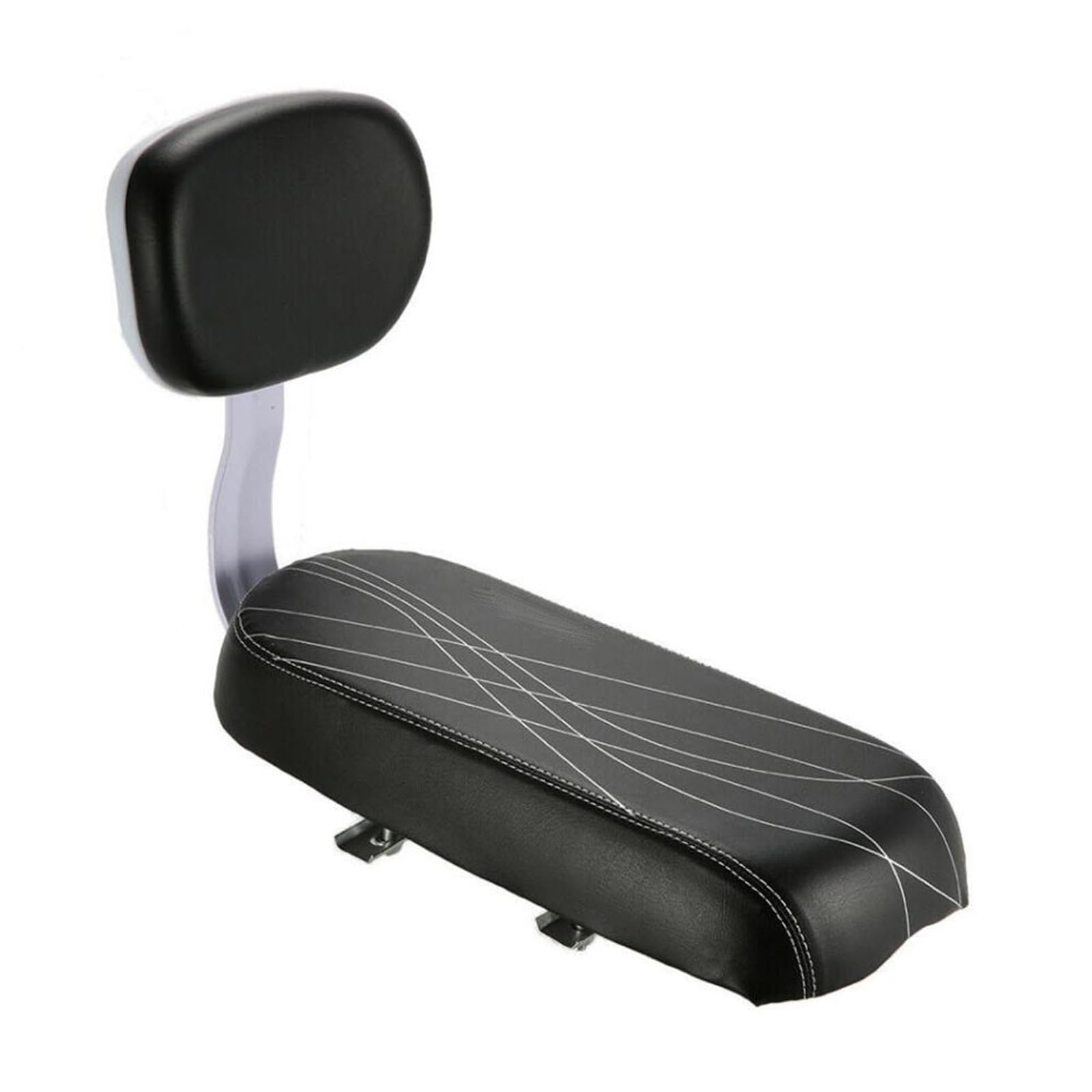 BESPORTBLE Comfortable Pu Leather Bike Rear Seat Cushion with Backrest – Ideal for Kids, Compatible with Mountain, Road, and Folding Bikes (Black)