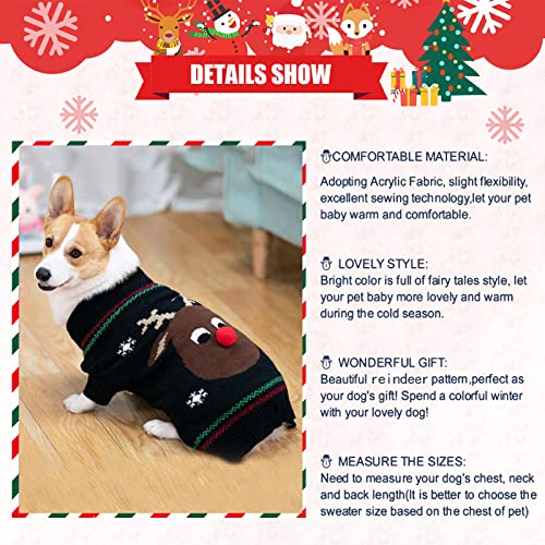 Suéter de Navidad para perro con diseño de reno negro XXS miniatura 6
