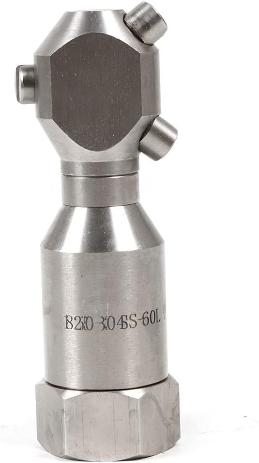 Rotating Spraying Tank Jet Nozzle, 3 Heads 360 Degree, 1, 1/2, 3/4 in Internal Thread Washing Nozzle,Pressure Washer Sewer Jetter Nozzle, Stainless Steel Rotary Washing Nozzles (3/4” Internal Thread)