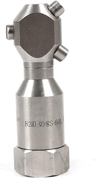 Rotating Spraying Tank Jet Nozzle, 3 Heads 360 Degree, 1, 1/2, 3/4 in Internal Thread Washing Nozzle,Pressure Washer Sewer Jetter Nozzle, Stainless Steel Rotary Washing Nozzles 3/4 Internal Thread