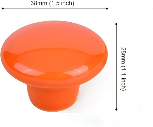 Vista 20 de HUAMULAN 15 pomos de cerámica brillante con botón redondo de hongo, vestidor, tiradores vintage, manijas de puerta, armario, cajón, diámetro de 1.5