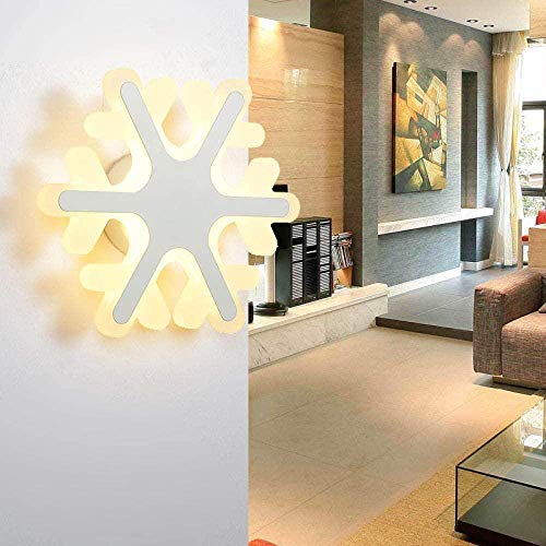 Applique murale LED acrylique flocon de neige, lustre décoratif de chevet - 3