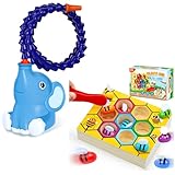 CozyBomB Toddler Fine Motor Skill Toy - Clamp Bee to Hive Matching Game - Montessori Wooden Color Sorting Puzzle Early Learning Preschool Educational Gift Toys for 2 3 4 Years Old Kids