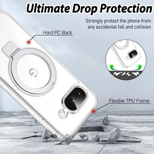 Coque Google Pixel 9a CameCosy transparente haut de gamme compatible MagSafe