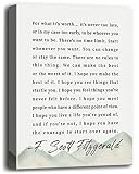 Canvas Wall Art Inspirational Motivational Quote Decor, F. Scott Fitzgerald - For What It's Worth- Canvas Prints Poster Wall Art for Men and Women Home, School & Office Under, Size 12x15