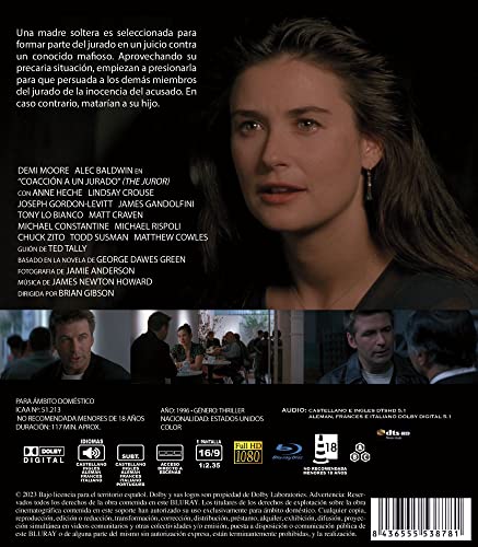 The Juror - Nicht Schuldig (1996) Blu-Ray Import Spanisch mit Deutschem Ton, Demi Moore, Alec Baldwin