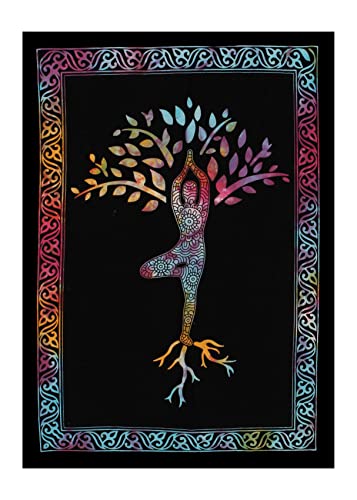 Tapisserie de méditation yoga Aashita Creations en coton 76x101 cm