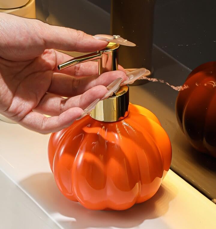 380ml Pumpkin Shaped Soap Dispenser with Plastic Pump Refillable Lotion Soap Bottle Lotion Bottle, Hand Soap Dispenser, Home Decoration