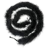 FEARAFTS 22 Gramm flauschige Marabu-Federn Boas zum Basteln, schwarzes Federband, DIY-Weihnachtsbaumdekoration, Hochzeitsfeier-Zubehör, 2 m/Stück (schwarz)